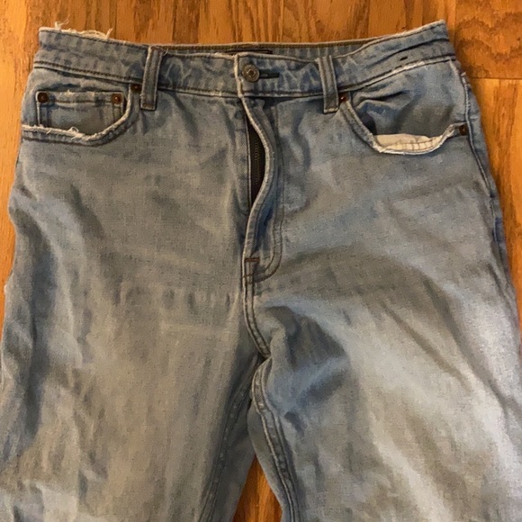 Abercrombie & Fitch Simone High Rise Ankle Straight Blue Distressed Jeans 28W 6R - Picture 6 of 13
